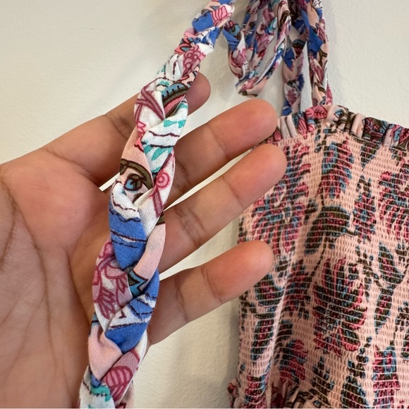 Alix of Bohemia Colorful Tiered Ruffle Floral Maxi Dress Smocked XS - Picture 8 of 11